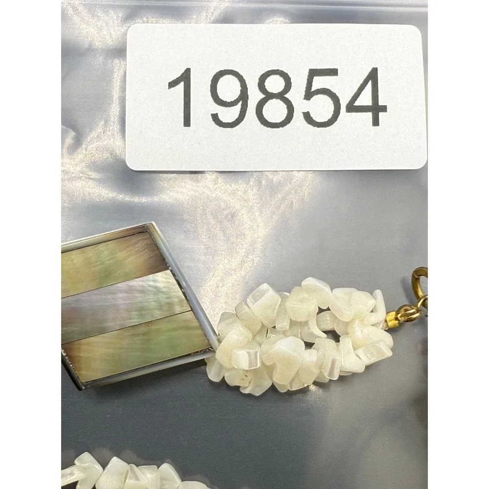 Vintage Shell Bracelet Inlay Mother‎ of Pearl Chunky 9.5